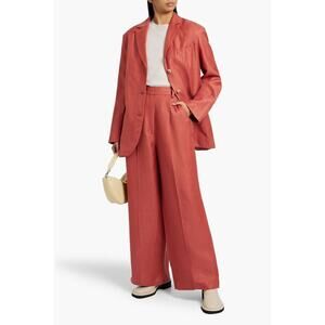 Loulou Studio Sore Linen Blazer Brick Red Linen Blend Oversized Suiting Medium